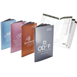 Metallic - Monthly Pocket Calendar, Bound In Satin-finish Stiff Cover Stock