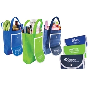 Handy Tote - Folding Tote Bag With A Built In Snap Case Perfect Shopping, Work, Travel And More