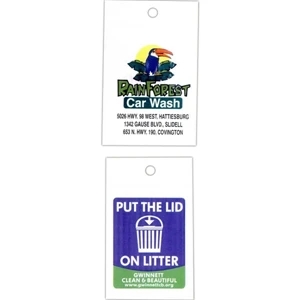 7 1/2" X 12" - Custom Printed Doorknob Style Plastic Litter Bag With 1 1/2" Die Cut Hole