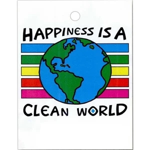 Happiness Is A Clean World - Stock Design Single Wall 9" X 12" Litter Bag With Front Opening
