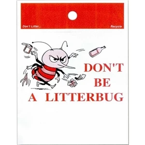 Don't Be A Litterbug - Stock Design Single Wall 9" X 12" Litter Bag With Front Opening