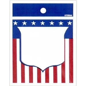 Single Wall Plastic Litter Bag With Front Opening And U.s.a. Flag Design