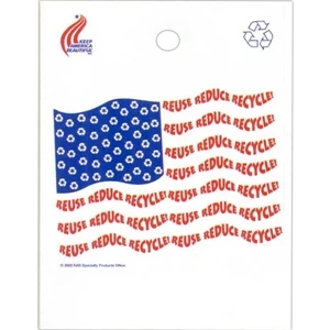 Reuse Reduce Recycle - Stock Design Single Wall 9" X 12" Litter Bag, Front Opening And Political Design