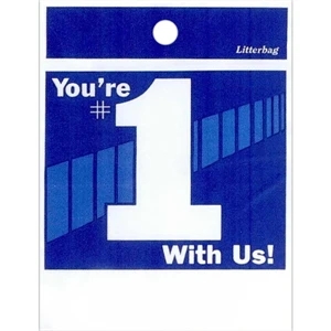 You're Number One With Us! - Stock Design Single Wall 9" X 12" Litter Bag, Customer Appreciation Theme
