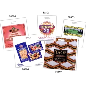 11" X 15" - Custom Printed 2.0 Mil Plastic Take Home Bag With 4" Bottom Gusset