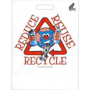 Reduce Reuse Recycle - Stock Design 2.0 Mil Plastic Take Home Bag, 11" X 15"