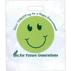 For Future Generations With Smiley Face - Stock Design 2.0 Mil Plastic Take Home Bag, 15" X 18"