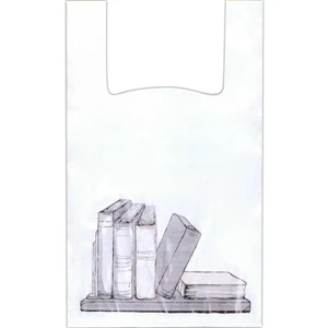 Books On Shelf - 12" X 6" X 18" - Stock Design T-shirt Grip Bag With 6" Side Gusset