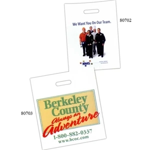 13 1/2" X 15" - Custom Printed 2.0 Mil Single Wall Bag With Patch Handle And 4" Bottom Gusset