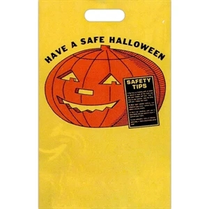 Have A Safe Halloween With Pumpkin. - Halloween Plastic Bag With Perforated Tear Off Coupon At Bottom Of Bag