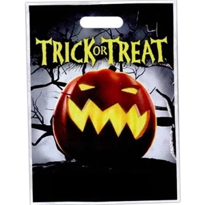 "trick Or Treat" With Pumpkin In The Woods. - Stock Design Full Color Halloween Bag, 11" X 15"