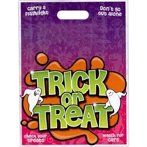 "trick Or Treat" With Two Ghosts. - Stock Design Full Color Halloween Bag, 11" X 15"