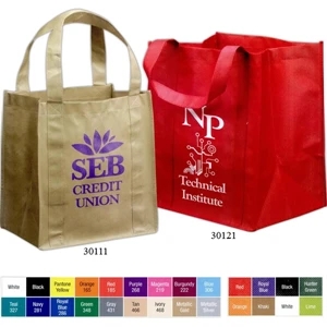 1 Color - Non Woven Polypropylene Grocery Tote Bag With 20" Strap Handles