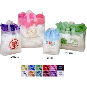 8" X 5" X 10" - Frosted Translucent Poly Shopping Bag With Soft Strap Handles