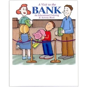 A Visit To The Bank - Coloring/activity Book With Financial Theme, 8 Pages