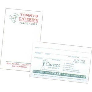 50 - Sheet Note Pad. - Custom Printed 3 3/8" X 5 1/2" Note Pad Of 15 Lb. Bond