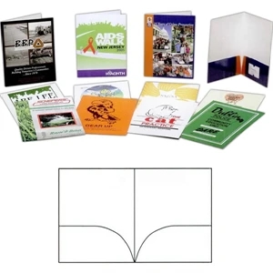 4-color - Gloss Finish Economy Presentation Folder With Flush Cut Sides And Curved Pockets