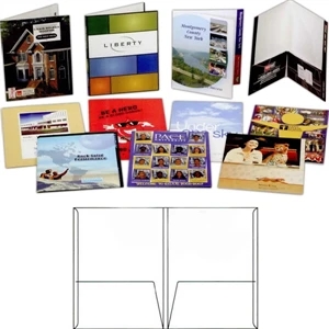 4 Color - Gloss Finish Presentation Folder With Double Scored Spine And Two Glued Pockets