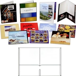 4 Color - Presentation Folder With Two 4 1/2" Glued Pockets Connecting Across Fold