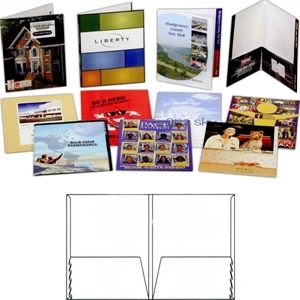 4 Color - Gloss Finish Presentation Folder With Two 4 1/4" Expandable Glued Pockets
