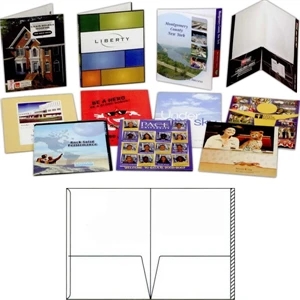 4 Color - Gloss Finish Presentation Folder With Two 4 1/2" Glued Pockets And 3/4" File Tab