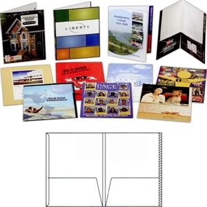 4 Color - Gloss Finish Presentation Folder With 2 Pockets, File Tab And Double Scored Spine