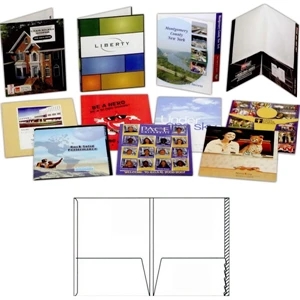 4 Color - Presentation Folder With Two 4 1/4" Glued Pocket And 1/4" Double Scored Spine