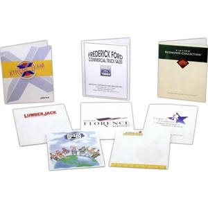 1-color - Linen Presentation Folder With File Tab And Two 4 1/2" Glued Pockets