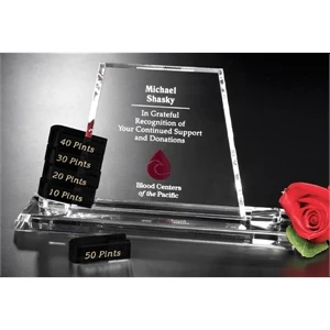 Alliance Goal Setter - Trapezoid Shape Crystal Award, 9 1/2"w X 6"h X 2 1/2"d