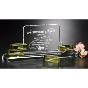 San Carlos Goal Setter - Optical Crystal Square Shaped Award, 9 1/2"w X 4 1/4"h X 2"d