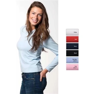 Tori - S- X L - Self Fabric Collar Long Sleeve Dri-balance(tm) Stretch Tee