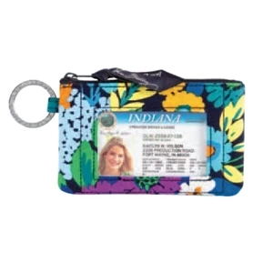 Vera Bradley - Bittersweet - Case With Key Ring, Front Id Window Plus Interior Compartment For Cards/cash. Blank