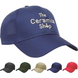 Value Series - Solid Polyester Six Panel Structured Cap With Two Piece Velcro
