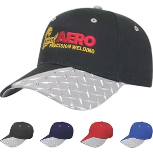 Classic Series Tread Plate - Medium Profile Six Panel Structured Cap With Liquid Metal Tread Plate Design