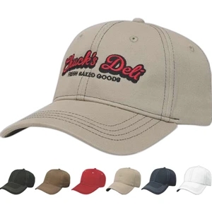 Classic Series - Medium Profile Six Panel Structured Contrasting Stitch Cap