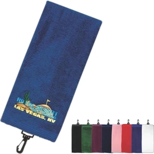 Golf And Resort Collection - Silkscreen - Trifold Premium Cotton Velour Golf Towel; 16" X 26"