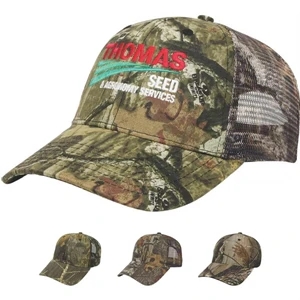 Camouflage Series - Camouflage Twill Fabric Cap With Matching Camo Mesh Back