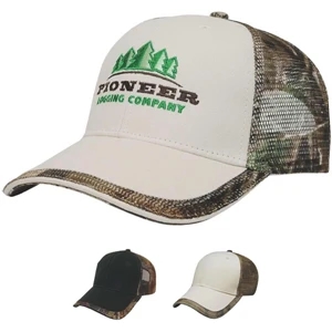 Camouflage Series - Camo Mesh Back Cap Made Of Brushed Cotton Twill Fabric