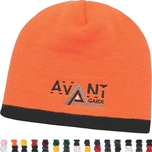 Usa Knit Series - Silkscreen - Knit Cap With Contrasting Stripe At Bottom