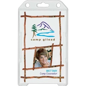 Plastic Dual Side Id Holder With Vertical Load. Insert Size: 2 1/8" X 3 3/8"