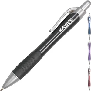 Sparta - Ballpoint Pen With Contoured Colored Barrel, Flows Into Matching Rubber Grip