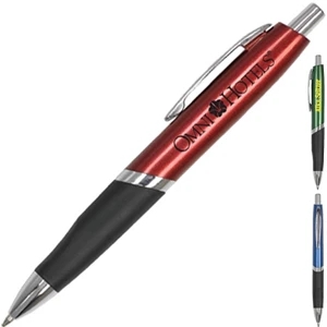 Orion - Metallic Colored Ballpoint Pen With Chrome Accents And Tapered Rubber Grip