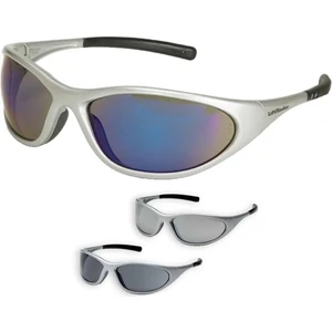 Zone Ii Pyramex (tm) - Safety Glasses With Straight Back Rubber Coated Temple Tips And Silver Frame