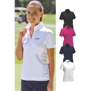 Vansport (tm) Omega - X S - X L - Women's Ruched Side Panels Polo Shirt- New!