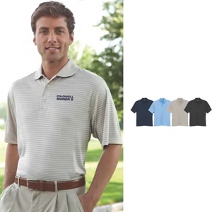 Vansport (tm) - S- X L - Tonal Stripe Polo Shirt Features 100% Polyester, Rib Knit Collar And Tagless Label