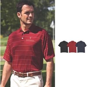 Vansport (tm) - 2 X L-3 X L - Vansport (tm) Two Color Textured Striped Polo Shirt