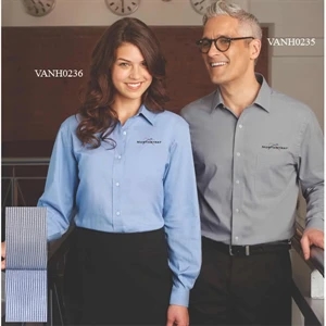 Van Heusen - 2 X L - 3 X L - Women's Easy Care Classic Pincord Shirt; 60% Cotton/40% Polyester