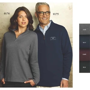 S - X L - Women's 1/4 Zip Flat-back Rib Pullover; 60% Cotton/40% Polyester