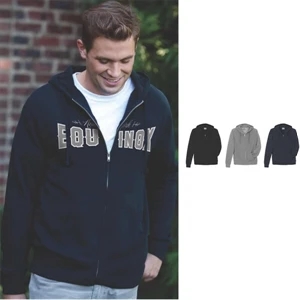 S- X L - Premium Cotton Fleece Full Zip Hoodie Made Of 80% Cotton/20% Polyester