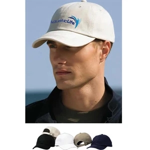Solid Brushed Twill Cap With Low Profile And Adjustable Self-fabric Strap
